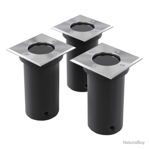 Lampes encastr�es au sol d'ext�rieur 3 pcs Carr�