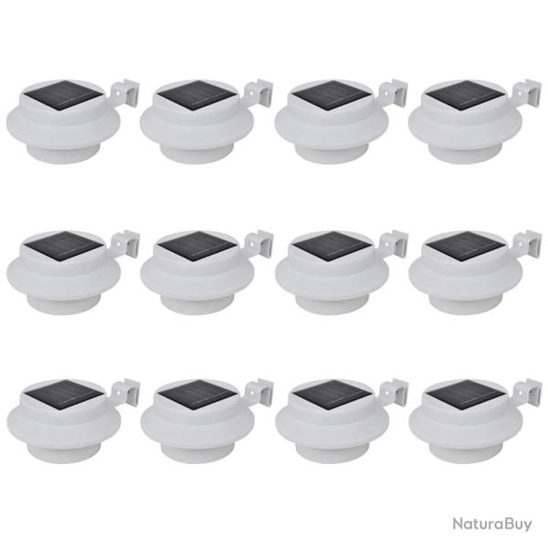 Lampes solaire � LED d'ext�rieur pour cl�ture 12 pcs Blanc