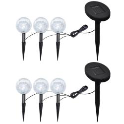 Lampes de jardin &agrave; LED 6pcs Ancrage &agrave; piquet et panneau solaire