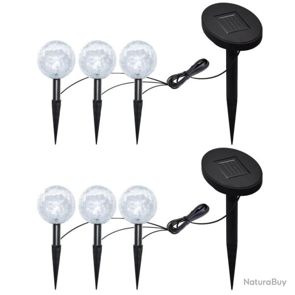 Lampes de jardin � LED 6pcs Ancrage � piquet et panneau solaire