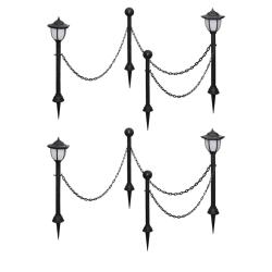 Lampes solaires 4 pcs avec cha&icirc;ne et piquets