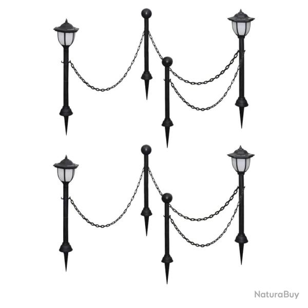 Lampes solaires 4 pcs avec cha�ne et piquets