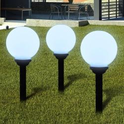 Lampes d'all&eacute;e &agrave; LED 3 pcs 20 cm avec piquet de sol