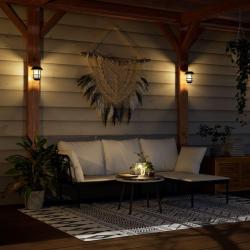 Lanternes murales solaires d'ext&eacute;rieur 4 pcs blanc chaud
