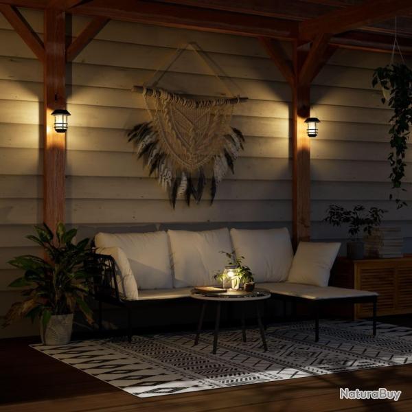Lanternes murales solaires d'ext�rieur 4 pcs blanc chaud