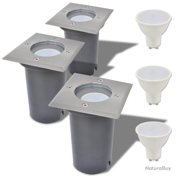 Lampes au sol � LED d'ext�rieur 3 pcs carr�