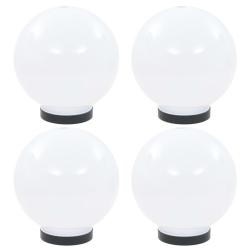 Lampes &agrave; LED sous forme de boule 4 pcs Sph&eacute;rique 20 cm PMMA