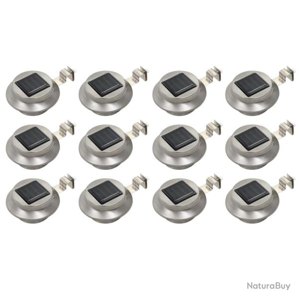 Lampes solaires � LED rondes d'ext�rieur 12 pcs 12 cm Blanc