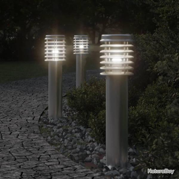 Lampadaire d'ext�rieur argent� 60 cm acier inoxydable