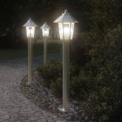 Lampadaire d'ext&eacute;rieur argent&eacute; 80 cm acier inoxydable