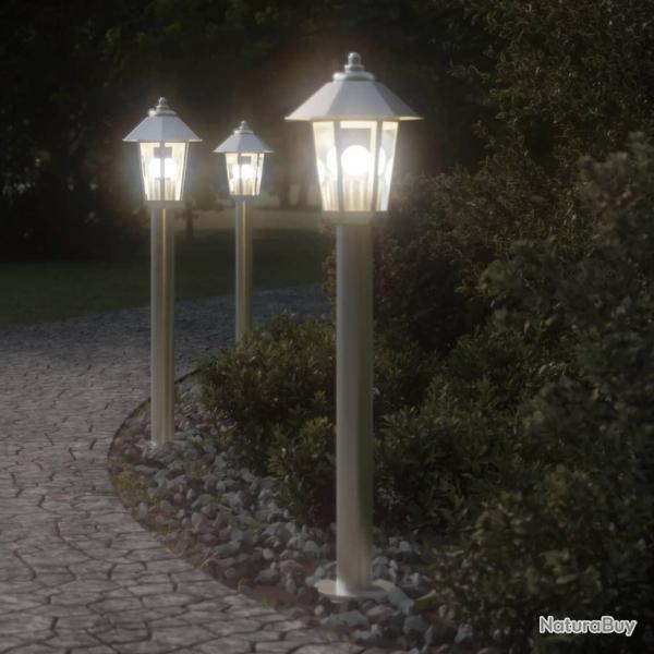 Lampadaire d'ext�rieur argent� 80 cm acier inoxydable