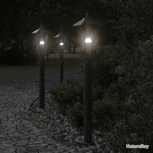 Lampadaires d'ext�rieur 3 pcs noir 80 cm acier inoxydable