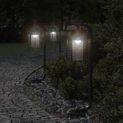 Lampadaires d'ext&eacute;rieur 3 pcs noir 60 cm acier inoxydable