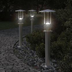 Lampadaire d'ext&eacute;rieur argent&eacute; 60 cm acier inoxydable