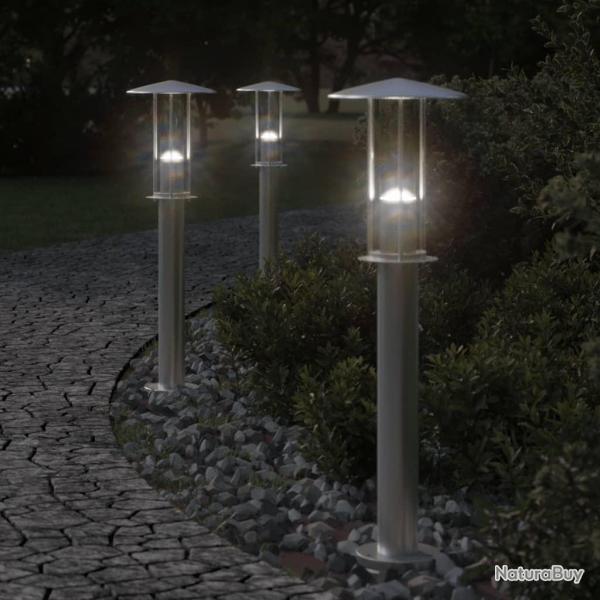Lampadaire d'ext�rieur argent� 60 cm acier inoxydable