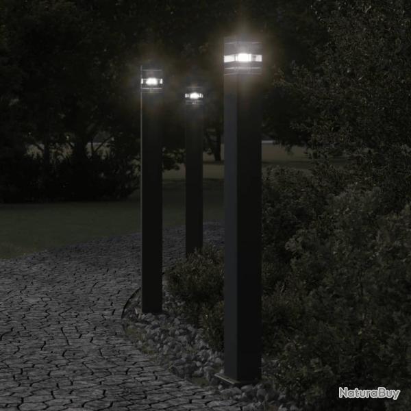Lampadaires d'ext�rieur 3 pcs noir 110 cm aluminium