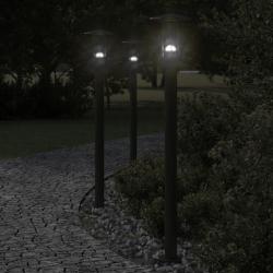 Lampadaires d'ext&eacute;rieur 3 pcs noir 100 cm acier inoxydable