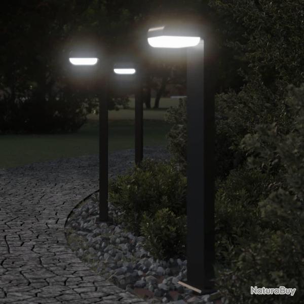 Lampadaires d'extrieur 3pcs noir aluminium moul sous pression alsavelo