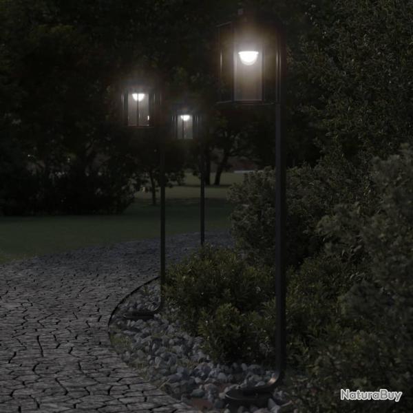 Lampadaires d'ext�rieur 3 pcs noir 100 cm acier inoxydable