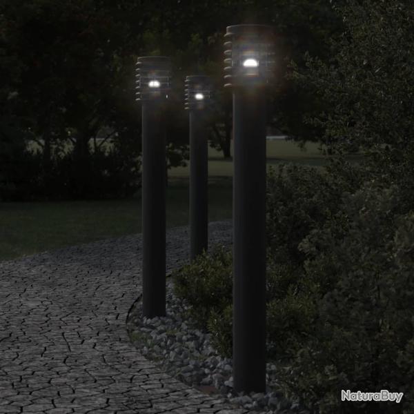 Lampadaires d'ext�rieur 3 pcs noir 110 cm acier inoxydable alsavelo