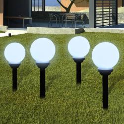 Lampes d'all&eacute;e &agrave; LED 4 pcs 15 cm avec piquet de sol