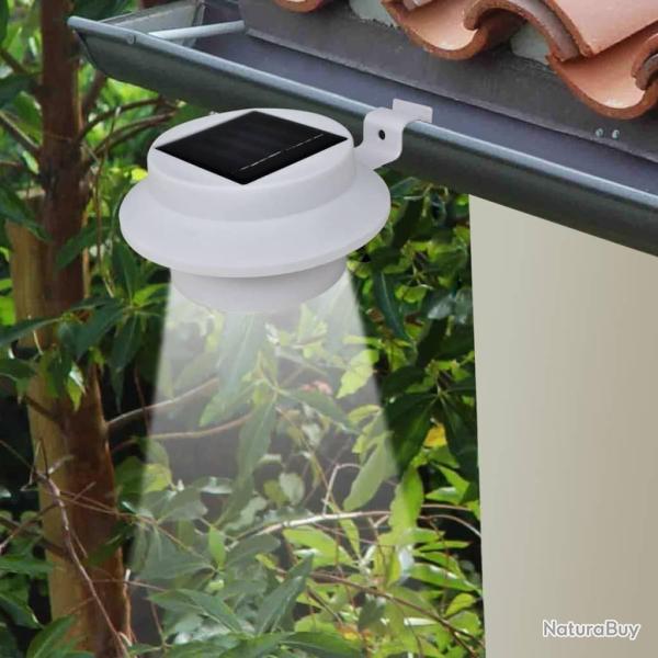 Lampes solaires 6 pcs pour cl�ture goutti�re Blanc