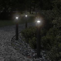 Lampadaire d'ext&eacute;rieur noir 60 cm acier inoxydable