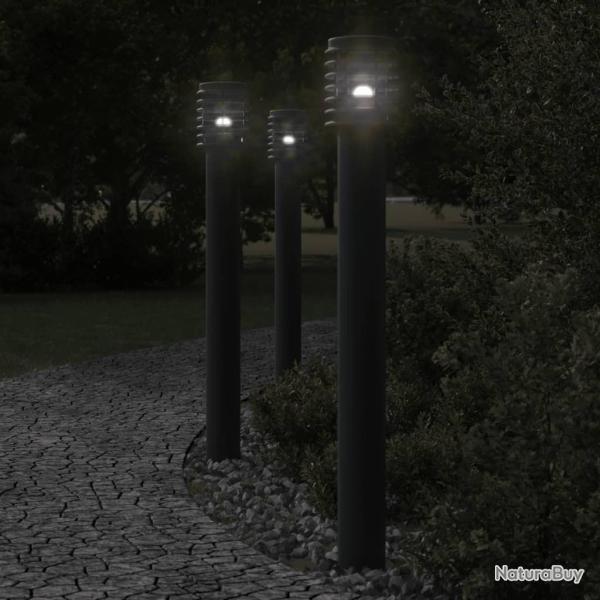 Lampadaire d'extrieur noir 110 cm acier inoxydable alsavelo