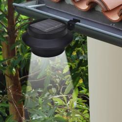 Lampes solaires 6 pcs pour cl&ocirc;ture goutti&egrave;re Noir