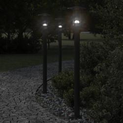 Lampadaire d'ext&eacute;rieur noir 100 cm acier inoxydable