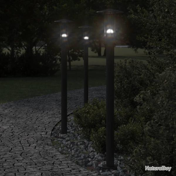 Lampadaire d'ext�rieur noir 100 cm acier inoxydable