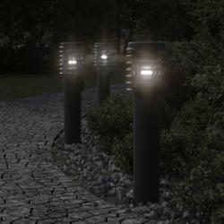 Lampadaire d'ext&eacute;rieur avec sortie noir 60 cm acier inoxydable