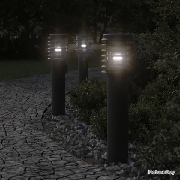 Lampadaire d'extrieur avec sortie noir 60 cm acier inoxydable alsavelo