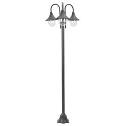 Lampadaire de jardin E27 220 cm Aluminium 3 lanternes Bronze alsavelo