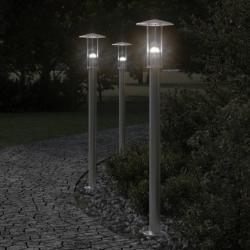 Lampadaire d'ext&eacute;rieur argent&eacute; 100 cm acier inoxydable