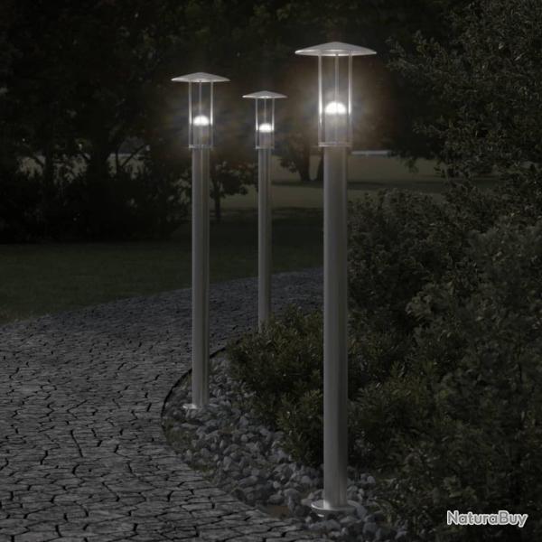 Lampadaire d'ext�rieur argent� 100 cm acier inoxydable