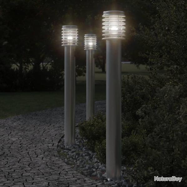 Lampadaire d'ext�rieur argent� 110 cm acier inoxydable