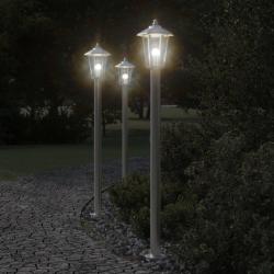 Lampadaire d'ext&eacute;rieur argent&eacute; 120 cm acier inoxydable alsavelo