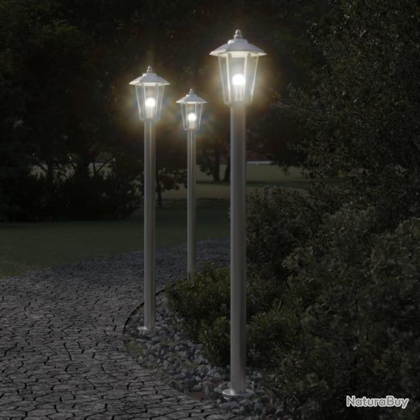 Lampadaire d'ext�rieur argent� 120 cm acier inoxydable