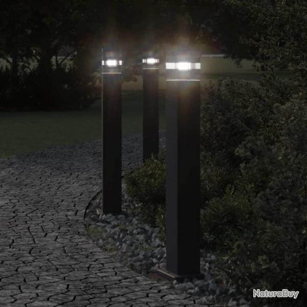 Lampadaires d'ext�rieur 3 pcs noir 80 cm aluminium