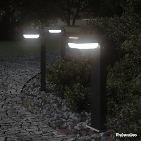 Lampadaires d'extrieur 3pcs noir aluminium moul sous pression alsavelo