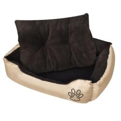 Lit pour chiens avec coussin rembourr&eacute; Taille M alsavelo