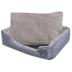 Lit pour chiens avec coussin rembourr&eacute; Taille XL Gris alsavelo