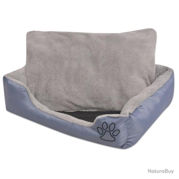 Lit pour chiens avec coussin rembourr Taille XL Gris alsavelo