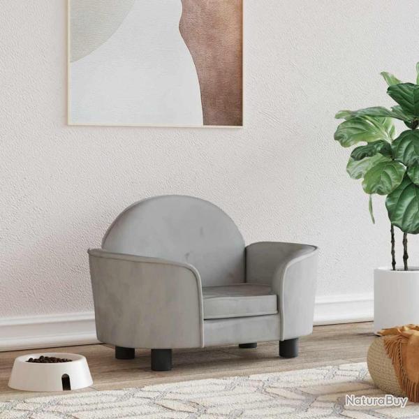 Lit pour chien gris clair 66x40x45 cm velours