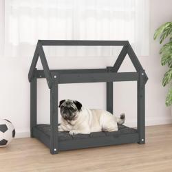 Lit pour chien Gris 71x55x70 cm Bois de pin solide