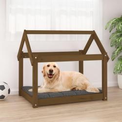 Lit pour chien Marron miel 81x60x70 cm Bois de pin solide