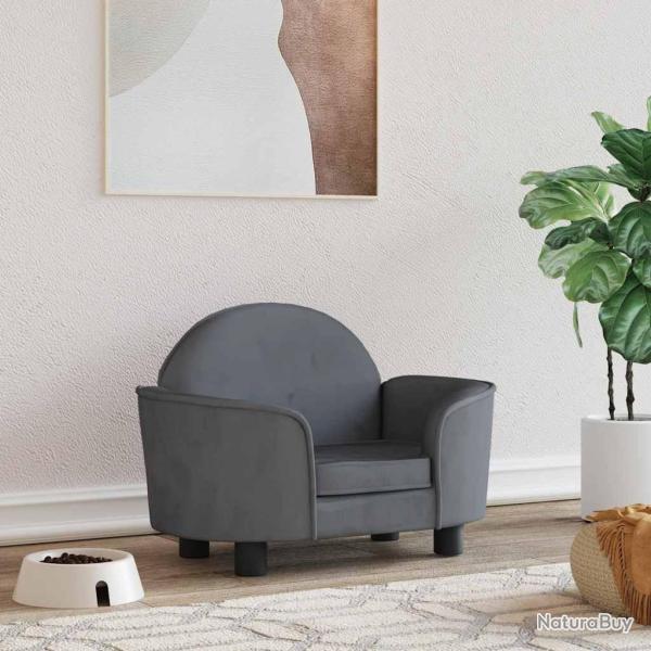 Lit pour chien gris fonc� 66x40x45 cm velours