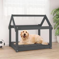 Lit pour chien Gris 81x60x70 cm Bois de pin solide