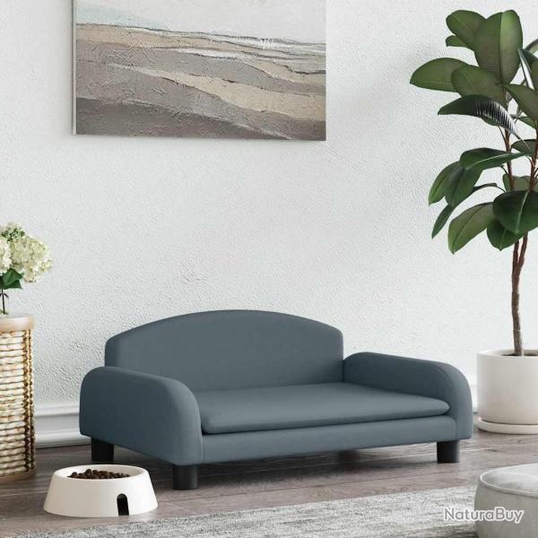 Lit pour chien gris fonc� 70x45x30 cm tissu